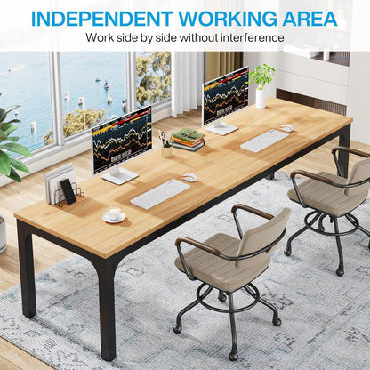 Doppelter Schreibtisch 200x70cm | Industrieller Computertisch für Home Office