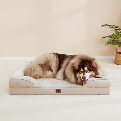 Orthopädisches Hundebett XL mit Memory Foam, Beige