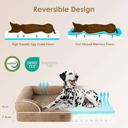 Orthopädisches Hundebett XXL mit Memory Foam, waschbar, wasserdicht