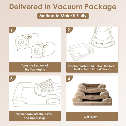Orthopädisches Hundebett XXL mit Memory Foam, waschbar, wasserdicht