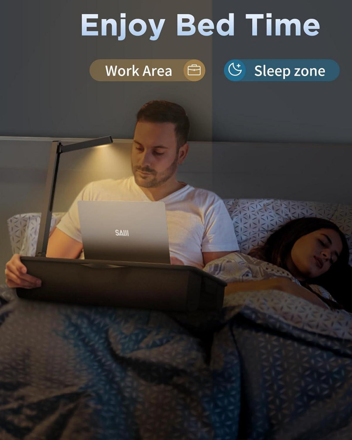 Laptopkissen mit LED-Licht - 2024 Verbesserter Laptop Ständer für Bett