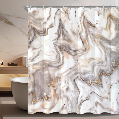 Duschvorhang Graugelb Marmor 100x180cm Antischimmel Textil