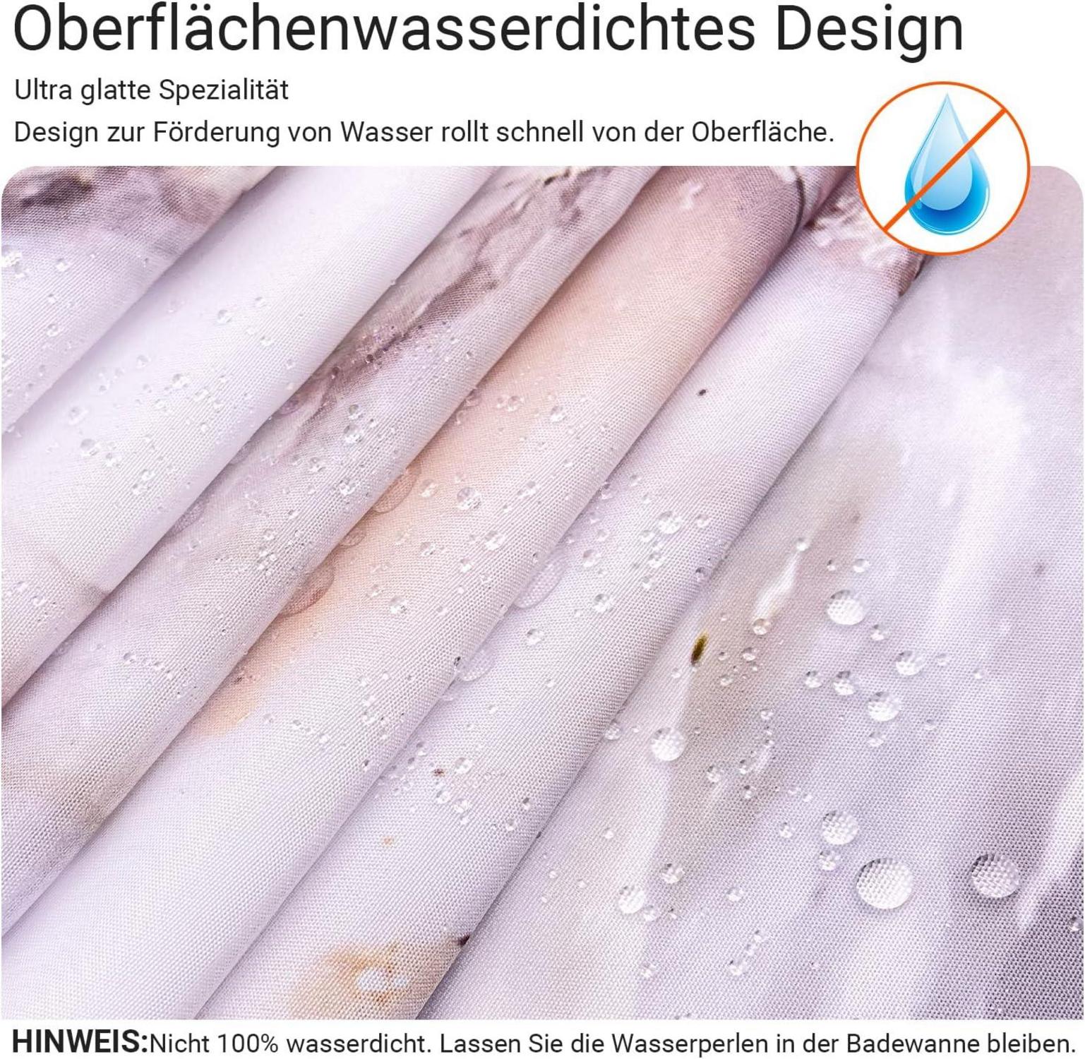 Duschvorhang Graugelb Marmor 100x180cm Antischimmel Textil