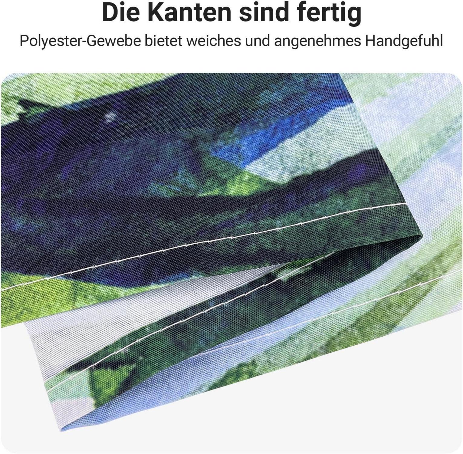 Lerores Duschvorhang 150x200cm Grün Blätter Textil Beschwert Saum