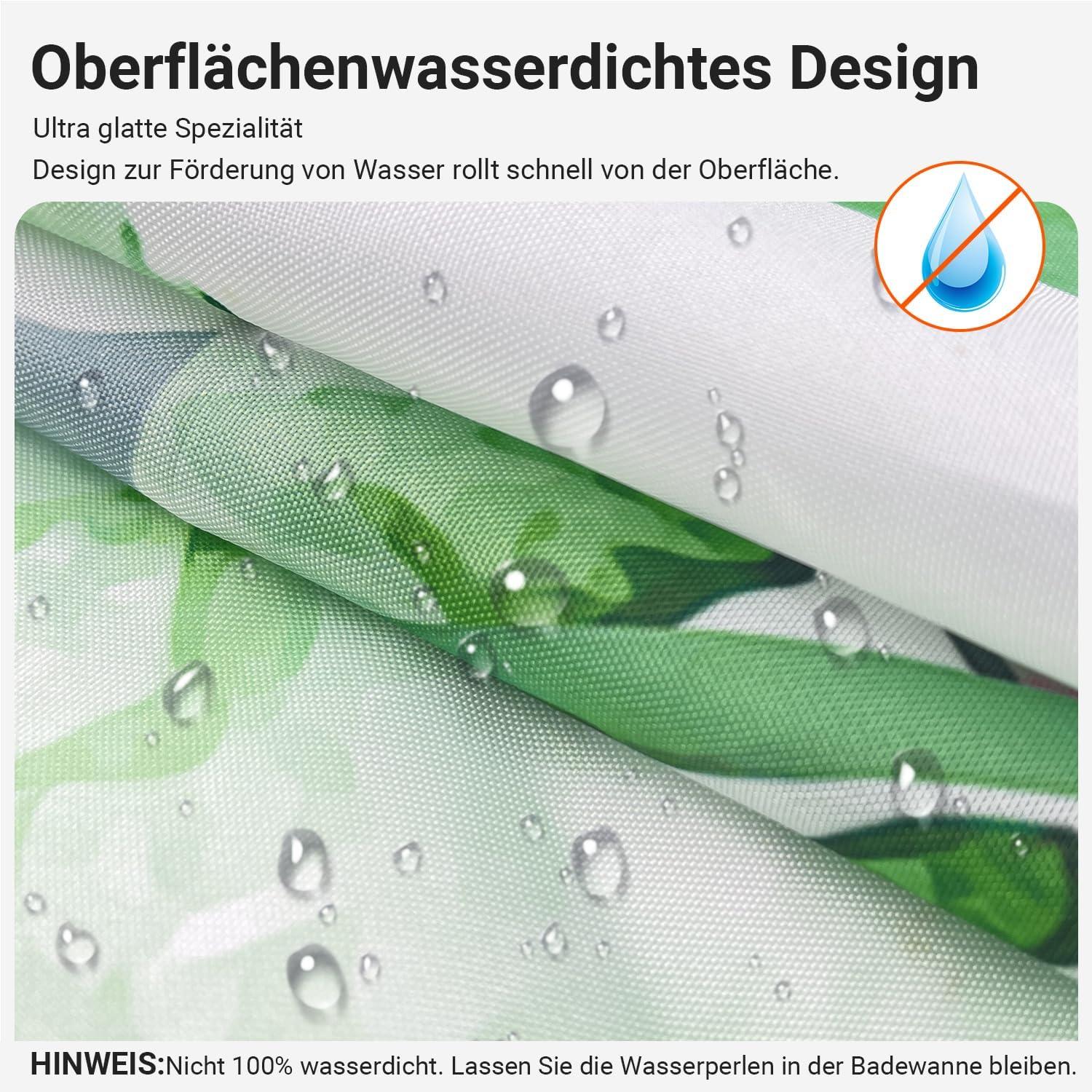 Duschvorhang Lerores Blumen Blätter 220x180cm wasserdicht