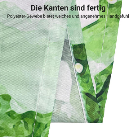 Duschvorhang Blumen Blätter 220x180cm Wasserdicht Textil 14 Ringe