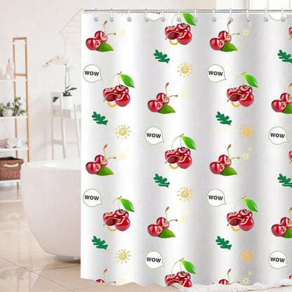 Duschvorhang Kirsche 150x180cm Antischimmel Polyester 10 Ösen
