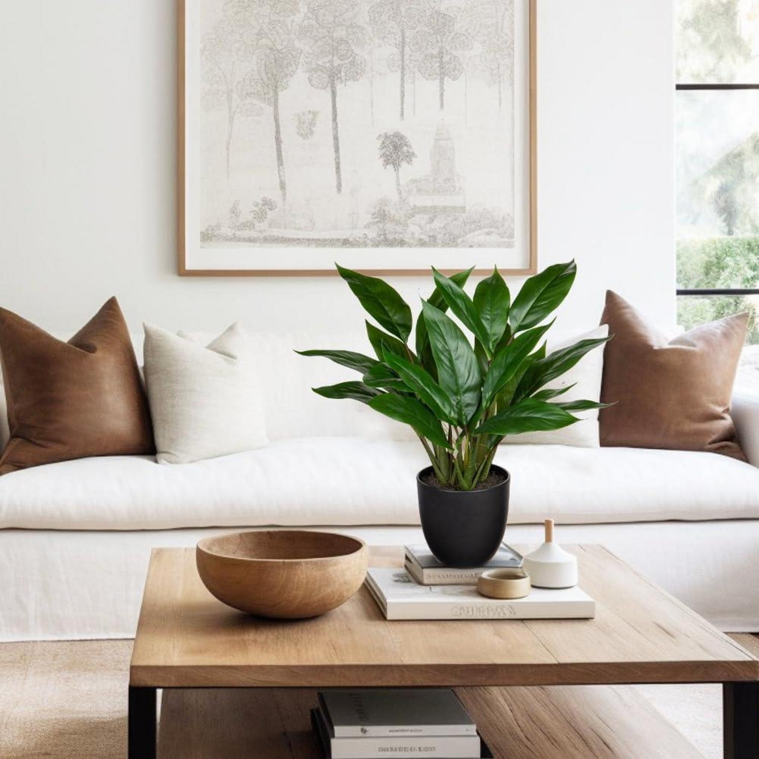 Künstliche Calathea Pflanze Kunstblatt mit 22 Blättern, 43cm