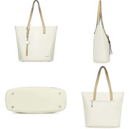 Große Damen Handtasche mit Laptopfach PU Leder Patchwork