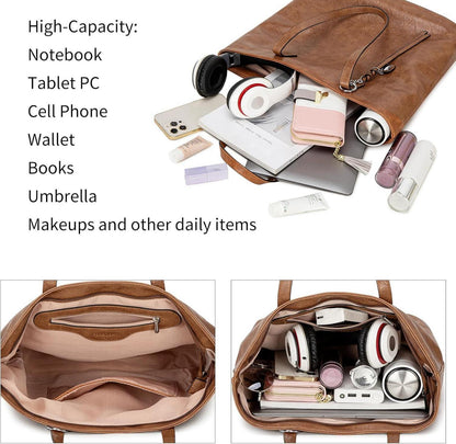 Handtasche Damen Shopper Groß Büro Schule Einkauf A4 13-Zoll
