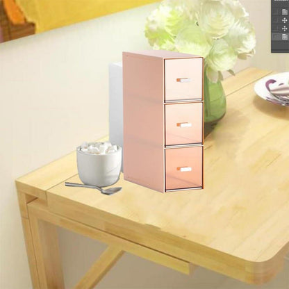 Tee Aufbewahrungsboxen 3 Schubladen Kunststoff Organizer Pink