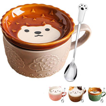 Keramik Tasse mit Deckel, Lustiges Tier Design, Geschenk für Frauen