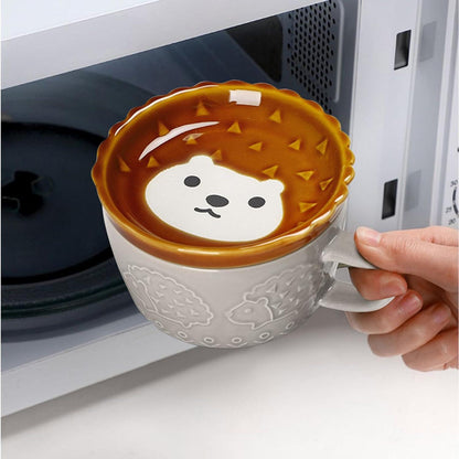 Keramik Tasse mit Deckel, Lustiges Tier Design, Geschenk für Frauen