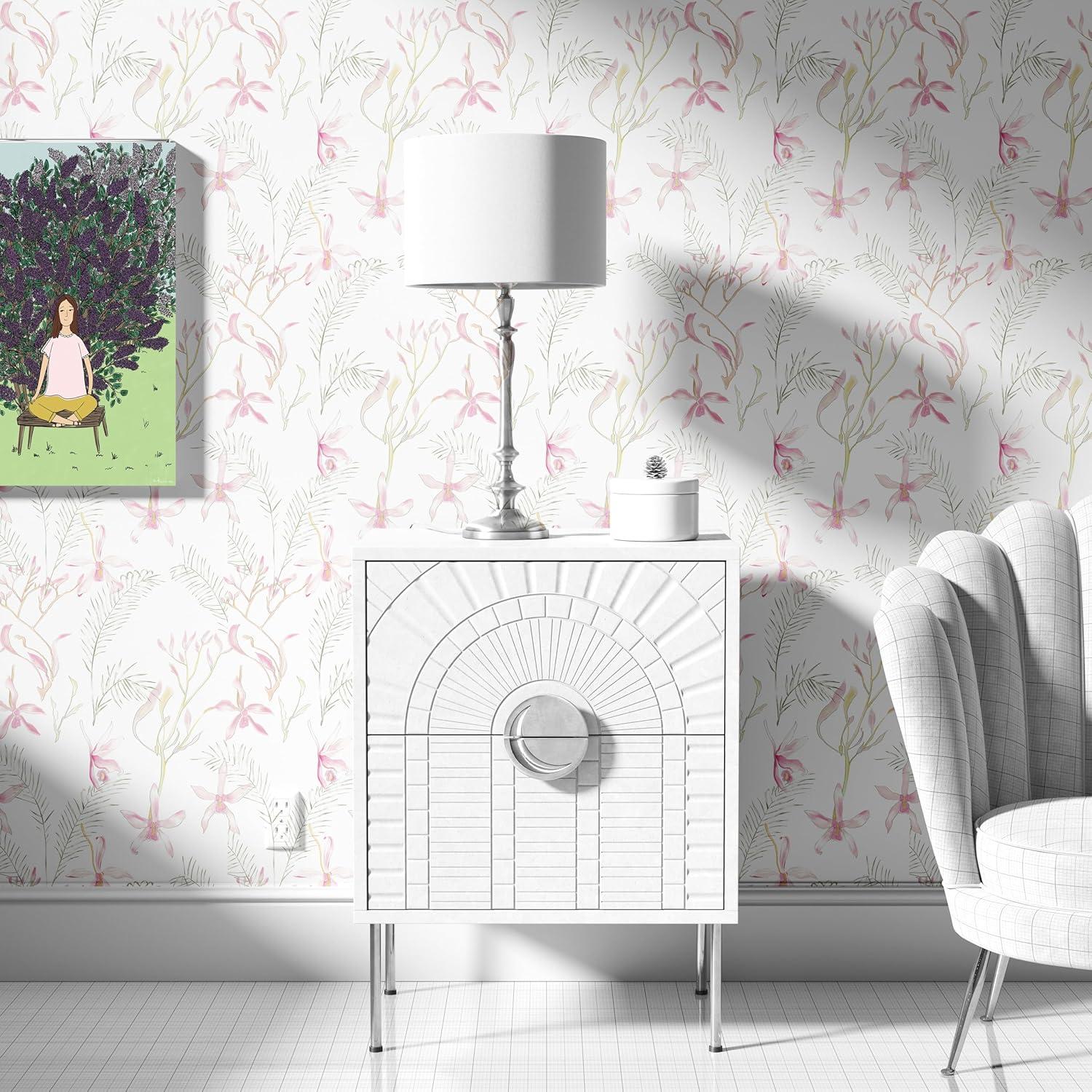 Selbstklebende Tapete Blume Rosa PVC Vinyl 44x300cm
