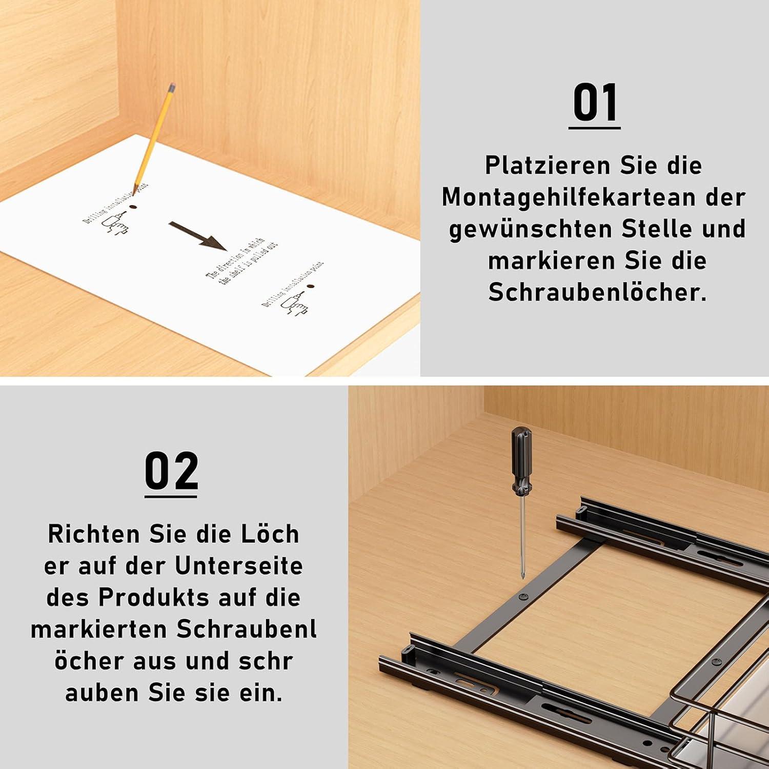 Gewürzregal Metall Ausziehbar Schrank Organizer Küche P26.4*L22.2*H5.6CM