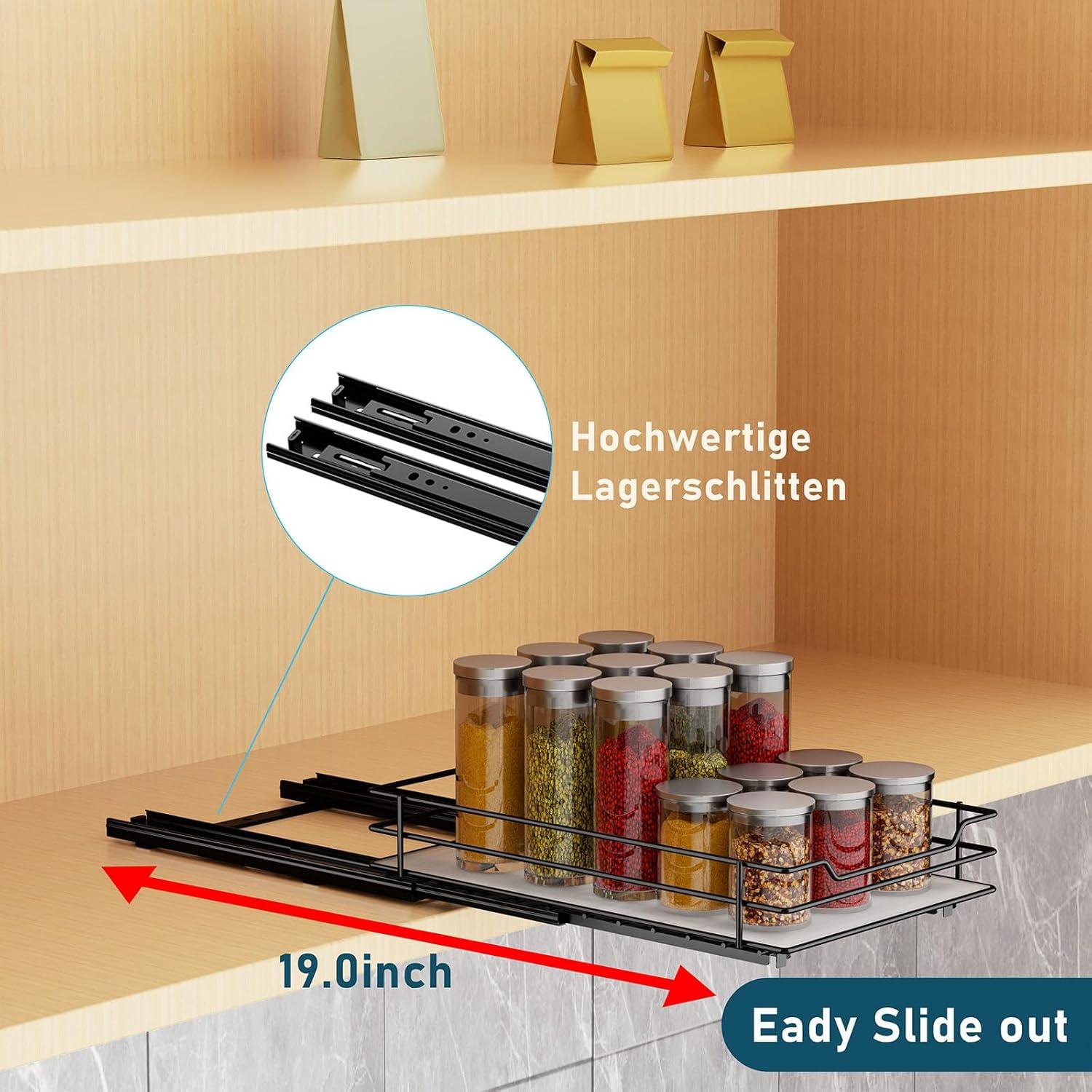Ausziehbares Gewürzregal Organizer Küche Metall P26.4*L17.2*H5.6CM