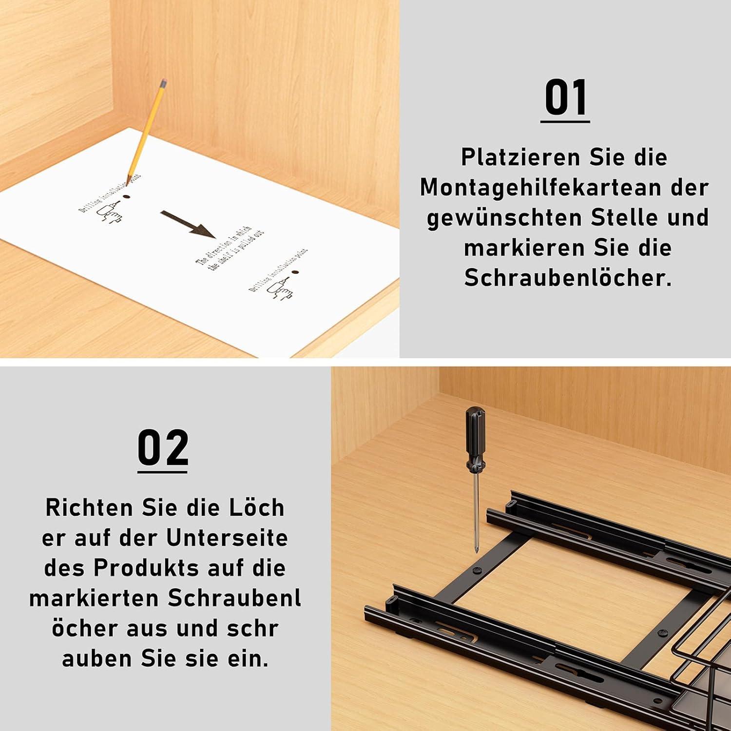 Gewürzregal Ausziehbar Metall Schrank Organizer 26.4*17.2*5.6CM