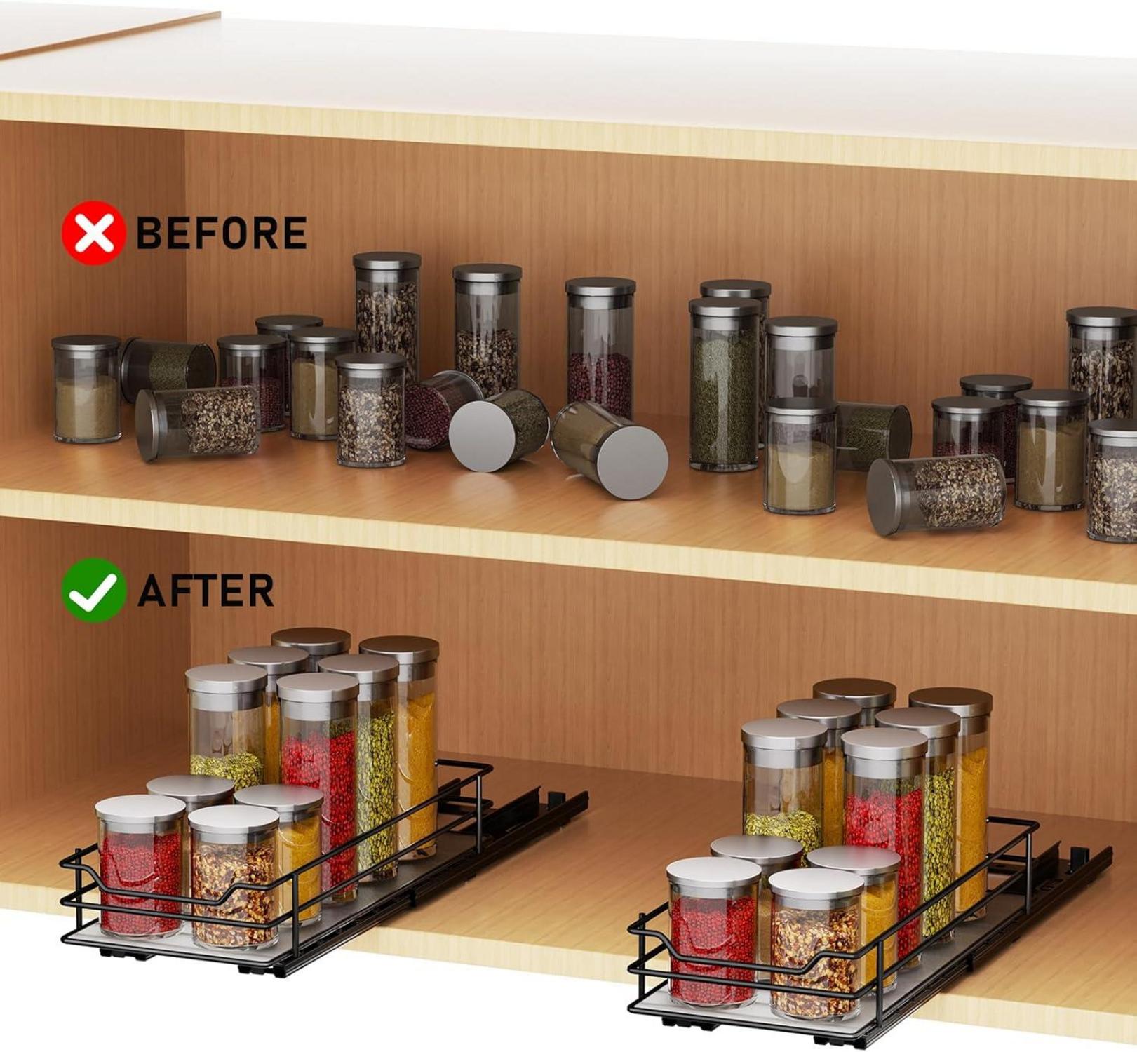 Ausziehbares Gewürzregal Schrank Organizer Küche Mayzolop