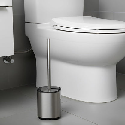 Edelstahl WC-Bürste Set mit selbstschließendem Deckel