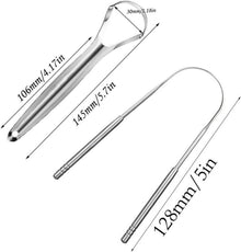 2er Set Zungenreiniger Edelstahl U-Form Zungenschaber