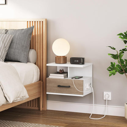 HOOBRO Nachttisch mit Ladestation Aufbewahrung Schlafzimmer