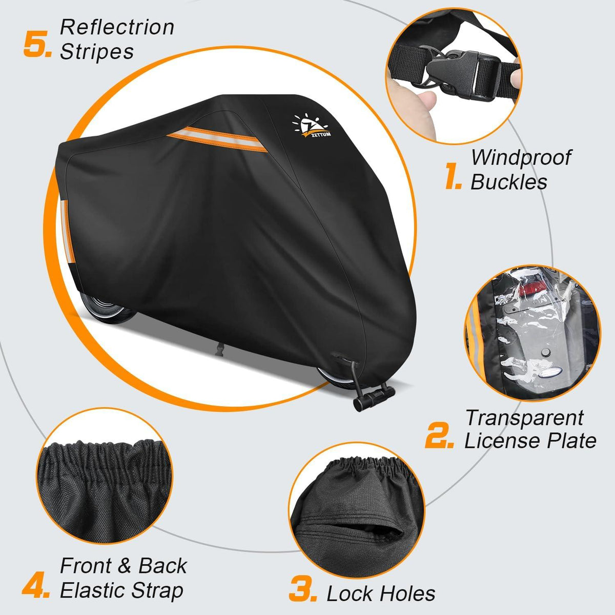 Motorradabdeckung 600D Oxford PU  wasserdicht 264 cm