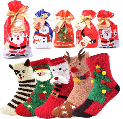 Weihnachtssocken 5 Paar Kuschelige Geschenkidee Damen Kinder