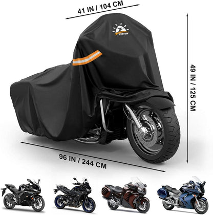 Zettum Motorrad Abdeckplane 600D Oxford PU Beschichtung Wasserdicht 244 cm