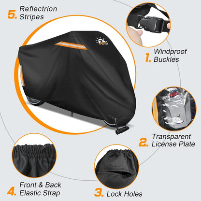 Motorrad Abdeckplane 600D Oxford PU 244cm wasserdicht UV-beständig
