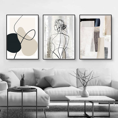 3er Set Abstrakte Wandbilder Poster 50x70cm Wohnzimmer