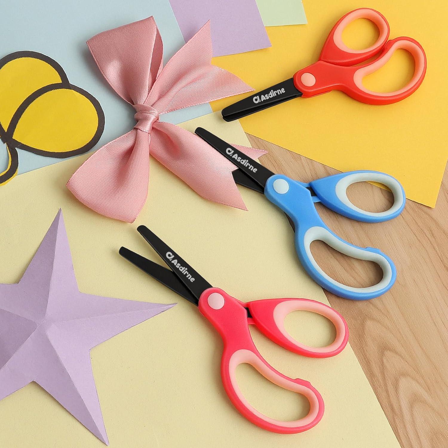3er Set Linkshänder Kinderscheren Sicherheitsschere Edelstahl 13,5 cm 3 Stück