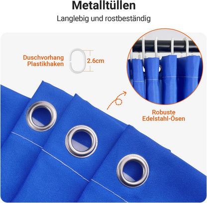 Duschvorhang Delphin 240x200cm Antischimmel Wasserabweisend Polyester