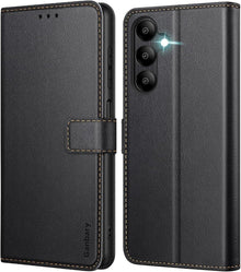 Handyhülle Samsung Galaxy A05s Leder Klapphülle Schwarz