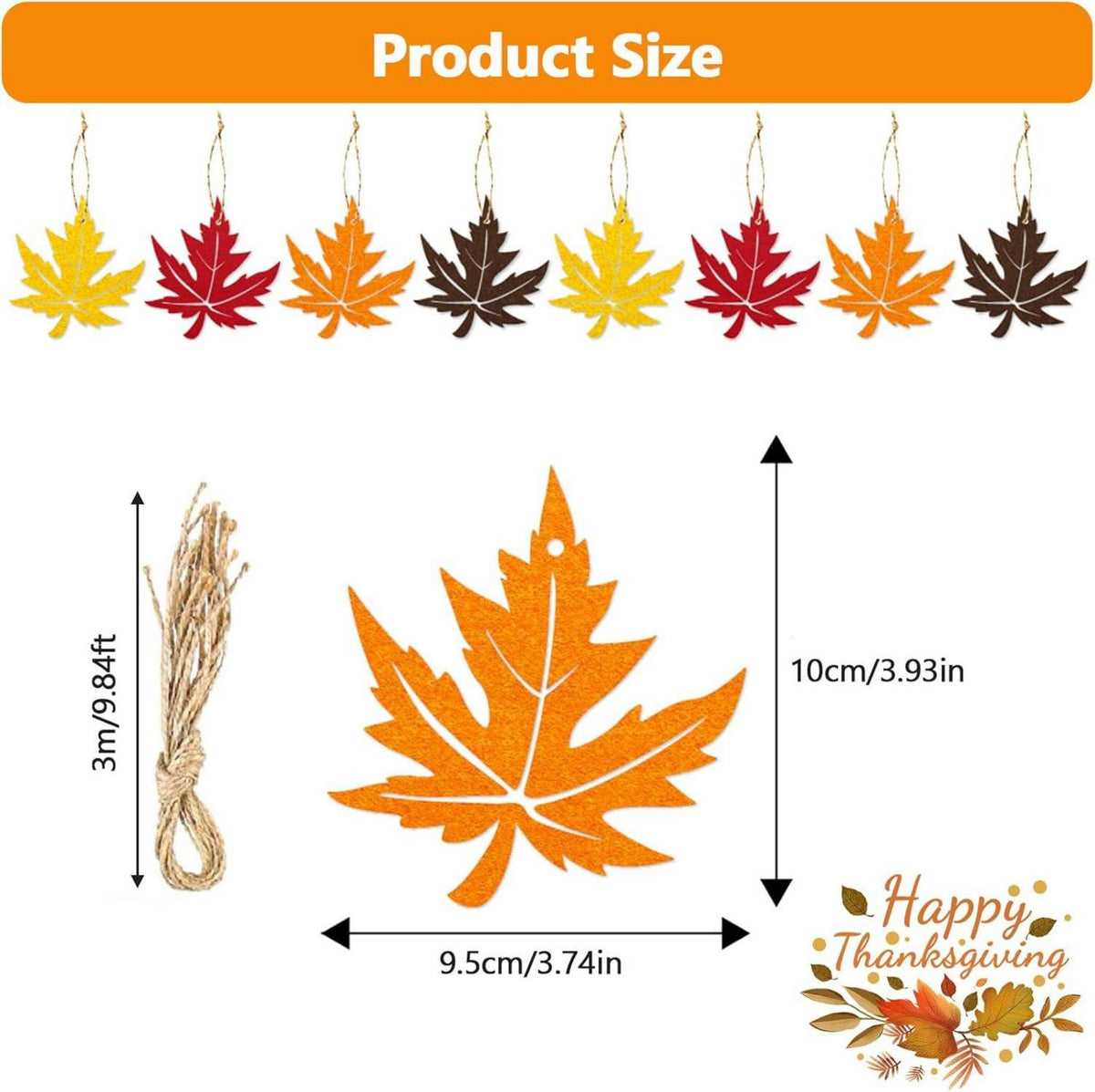 Ahornblatt Anhänger Herbst Deko 8 Stück Gold Rot Orange
