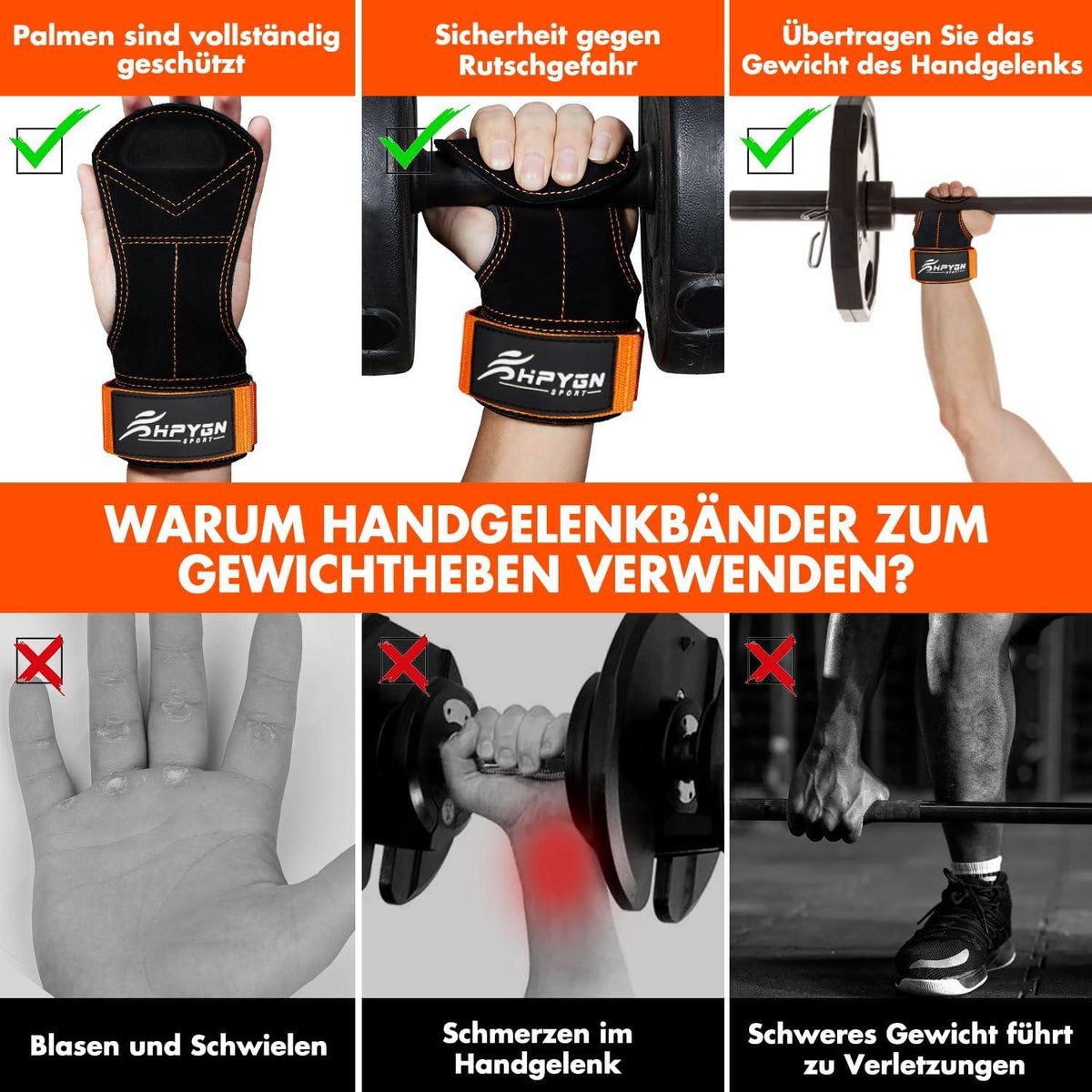 Padded Lifting Straps Bodybuilding Gewichtheben Fitness Weightlifting