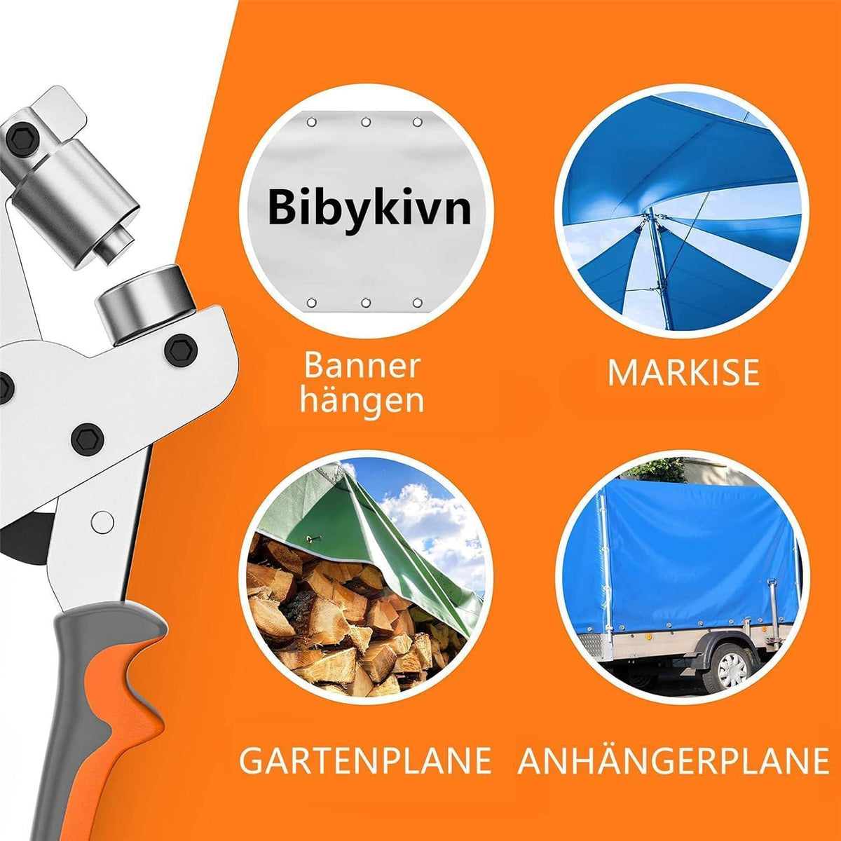 Ösenzange Set 10mm - 500 Ösen für Leder, Stoff & Plane