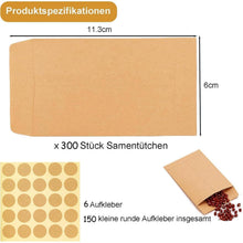 300 Mini Papiertüten Braun mit 150 Aufklebern, 6x10cm