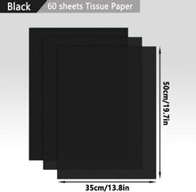 60 Blatt Schwarzes Seidenpapier 35x50 cm Geschenkverpackung