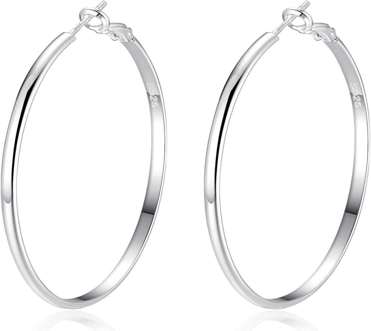 925 Silber Creolen Damen große Hypoallergen Elegante Ohrringe