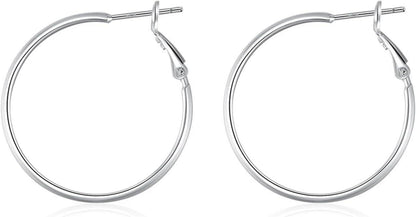 925 Sterling Silber Creolen Ohrringe für Damen 30/40mm