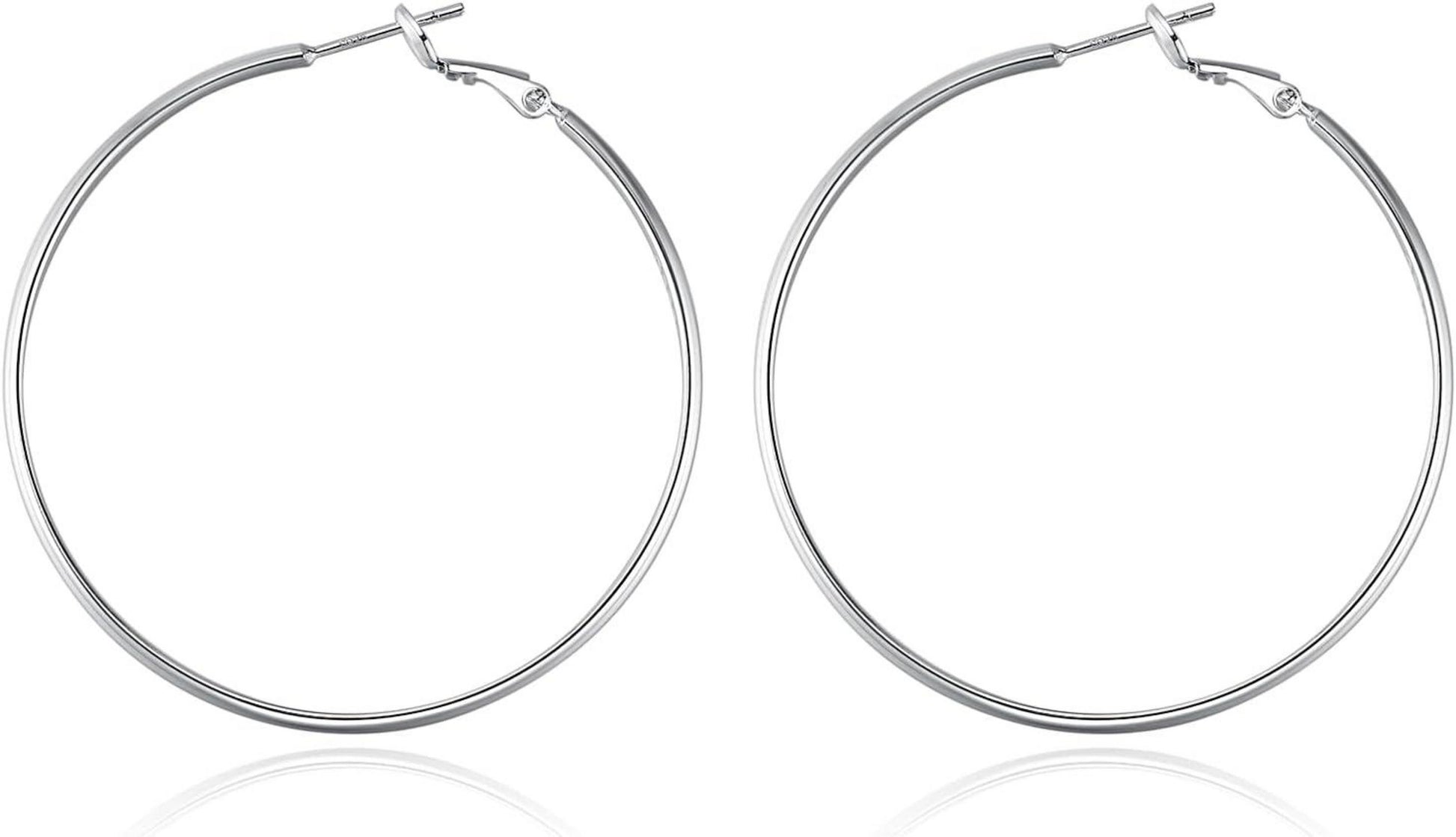 925 Sterling Silber Creolen Ohrringe Damen Hypoallergen 30/40mm