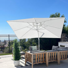 Ampelschirm Rechteckig 270x350cm Sonnenschirm groß weiß Aluminium