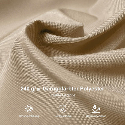 Ampelschirm 300x300 cm Beige, 360° Drehbar, Aluminium