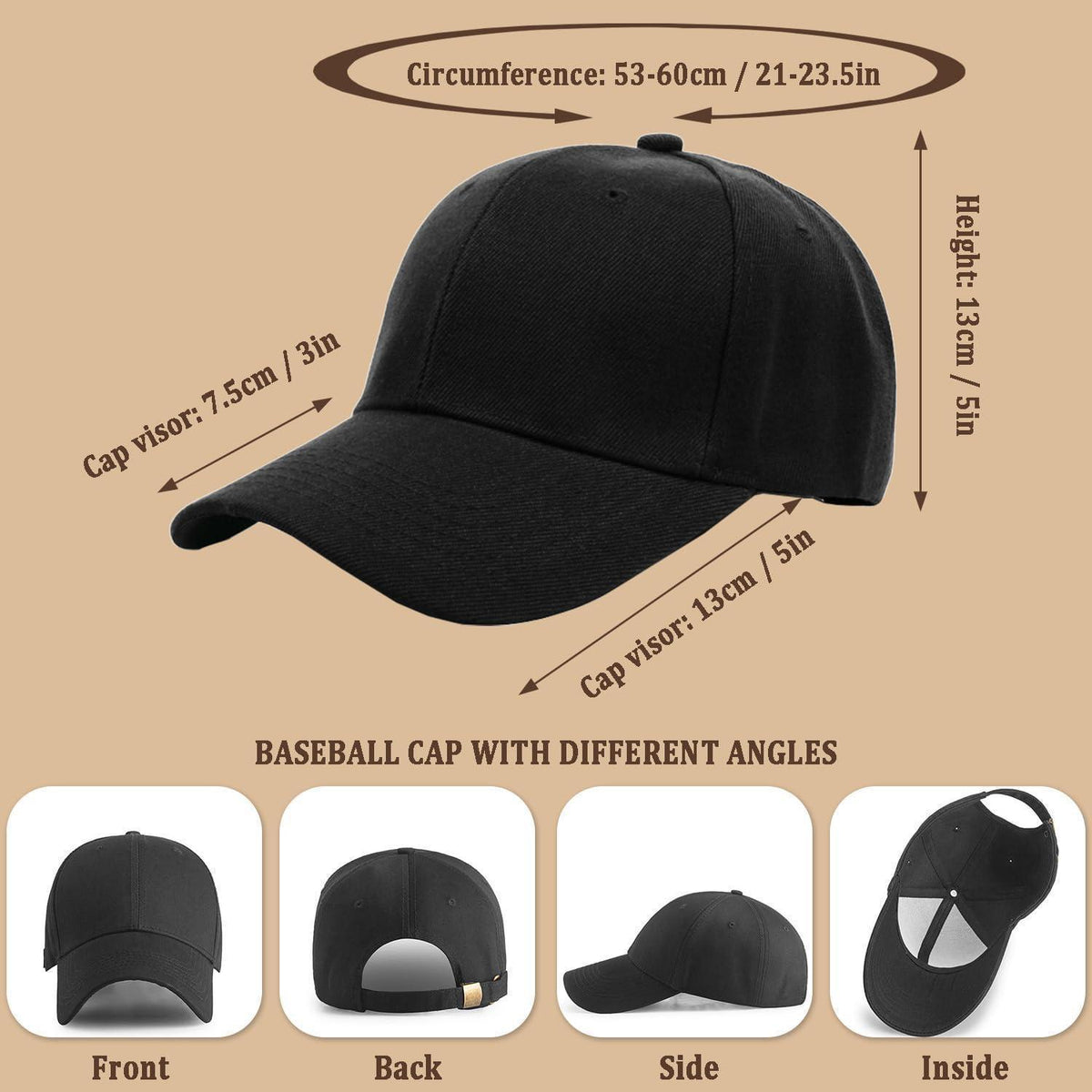 Atmungsaktive Baseball Cap – Unisex Baumwoll Kappe für Sport & Alltag