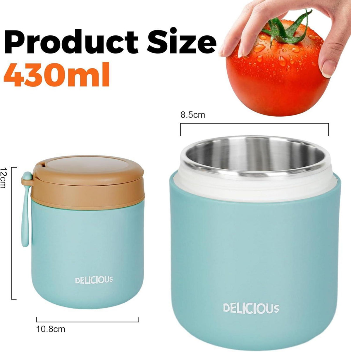 Thermobehälter Essen Kinder 430ml Edelstahl Vakuumisoliert