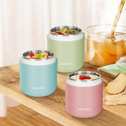 Thermobehälter Edelstahl 430ml Kinder Essen Warmhaltebehälter Blau