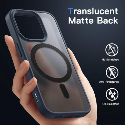 iPhone 15 Pro Hülle MagSafe matt durchscheinend blau stoßfest