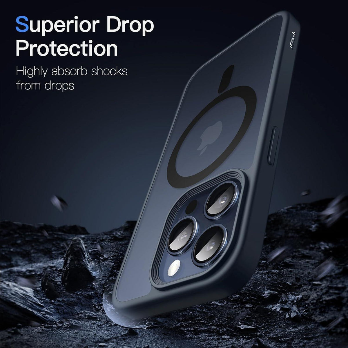 iPhone 15 Pro Hülle MagSafe matt durchscheinend blau stoßfest