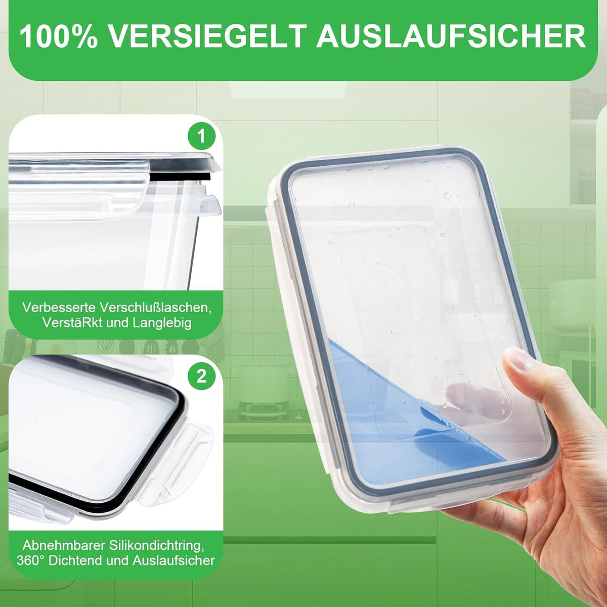 30-teiliges Frischhaltedosen Set aus BPA-freiem Kunststoff
