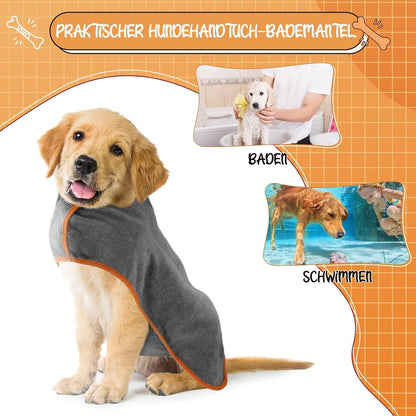 Jostift Hundebademantel Mikrofaser Saugfähig Trocknend Verstellbare Träger